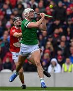 17 April 2022; Kyle Hayes of Limerick evades Mark Coleman of Cork on his way to score a goal, in the 15th minute during the Munster GAA Hurling Senior Championship Round 1 match between Cork and Limerick at Páirc Uí Chaoimh in Cork. Photo by Ray McManus/Sportsfile