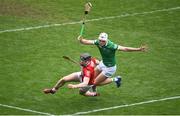 17 April 2022; Damien Cahalane of Cork in action against Kyle Hayes of Limerick during the Munster GAA Hurling Senior Championship Round 1 match between Cork and Limerick at Páirc Uí Chaoimh in Cork. Photo by Stephen McCarthy/Sportsfile