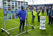 17 April 2022; Waterford manager Liam Cahill is interviewed after the Munster GAA Hurling Senior Championship Round 1 match between Waterford and Tipperary at Walsh Park in Waterford. Photo by Brendan Moran/Sportsfile
