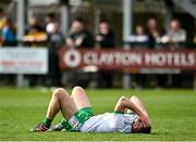 17 April 2022; Liam Gavaghan of London dejected after his side's defeat in the Connacht GAA Football Senior Championship Quarter-Final match between London and Leitrim at McGovern Park in Ruislip, London, England. Photo by Sam Barnes/Sportsfile
