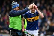 17 April 2022; Seamus Kennedy of Tipperary leaves the pitch with a blood injury during the Munster GAA Hurling Senior Championship Round 1 match between Waterford and Tipperary at Walsh Park in Waterford. Photo by Brendan Moran/Sportsfile