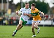 17 April 2022; Liam Gavaghan of London in action against Shane Quinn of Leitrim during the Connacht GAA Football Senior Championship Quarter-Final match between London and Leitrim at McGovern Park in Ruislip, London, England. Photo by Sam Barnes/Sportsfile