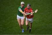 17 April 2022; Mark Coleman of Cork in action against Kyle Hayes of Limerick during the Munster GAA Hurling Senior Championship Round 1 match between Cork and Limerick at Páirc Uí Chaoimh in Cork. Photo by Stephen McCarthy/Sportsfile