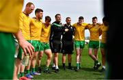 17 April 2022; London manager Michael Maher, centre, gives a team talk before the Connacht GAA Football Senior Championship Quarter-Final match between London and Leitrim at McGovern Park in Ruislip, London, England. Photo by Sam Barnes/Sportsfile