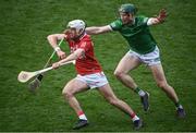 17 April 2022; Luke Meade of Cork in action against William O'Donoghue of Limerick during the Munster GAA Hurling Senior Championship Round 1 match between Cork and Limerick at Páirc Uí Chaoimh in Cork. Photo by Stephen McCarthy/Sportsfile