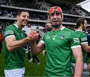 17 April 2022; Limerick players Dan Morrisey and Barry Nash after the Munster GAA Hurling Senior Championship Round 1 match between Cork and Limerick at Páirc Uí Chaoimh in Cork. Photo by Ray McManus/Sportsfile