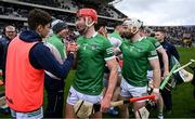 17 April 2022; Limerick players Barry Nash and Cian Lynch celebrate with team mates after the Munster GAA Hurling Senior Championship Round 1 match between Cork and Limerick at Páirc Uí Chaoimh in Cork. Photo by Ray McManus/Sportsfile