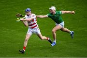 17 April 2022; Cork goalkeeper Patrick Collins in action against Kyle Hayes of Limerick during the Munster GAA Hurling Senior Championship Round 1 match between Cork and Limerick at Páirc Uí Chaoimh in Cork. Photo by Stephen McCarthy/Sportsfile