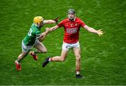 17 April 2022; Mark Coleman of Cork in action against Oisín O'Reilly of Limerick during the Munster GAA Hurling Senior Championship Round 1 match between Cork and Limerick at Páirc Uí Chaoimh in Cork. Photo by Stephen McCarthy/Sportsfile