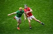 17 April 2022; Mark Coleman of Cork in action against Oisín O'Reilly of Limerick during the Munster GAA Hurling Senior Championship Round 1 match between Cork and Limerick at Páirc Uí Chaoimh in Cork. Photo by Stephen McCarthy/Sportsfile