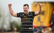 17 April 2022; David O’Connor of Kilkenny celebrates after his side's victory in the Bank of Ireland Leinster Rugby Provincial Towns Cup Final match between Ashbourne RFC and Kilkenny RFC at Cill Dara RFC in Kildare. Photo by Harry Murphy/Sportsfile