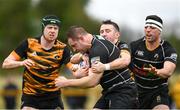 17 April 2022; David O’Connor of Kilkenny is tackled by Gavin Kennedy of Ashbourne during the Bank of Ireland Leinster Rugby Provincial Towns Cup Final match between Ashbourne RFC and Kilkenny RFC at Cill Dara RFC in Kildare. Photo by Harry Murphy/Sportsfile