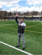 17 April 2022; New York GAA chaplin Fr Brendan Fitzgerald gives the crowd an Easter blessing ahead of the Connacht GAA Football Senior Championship Quarter-Final match between New York and Sligo at Gaelic Park in New York, USA. Photo by Daire Brennan/Sportsfile