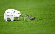 17 April 2022; A helmet on the pitch before the Munster GAA Hurling Senior Championship Round 1 match between Waterford and Tipperary at Walsh Park in Waterford. Photo by Piaras Ó Mídheach/Sportsfile