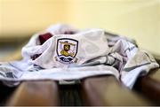 12 April 2022; A detailed view of the Galway goalkeeper jersey during a Galway football squad portrait session at Pearse Stadium in Galway. Photo by Sam Barnes/Sportsfile