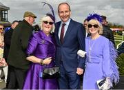 18 April 2022; An Taoiseach Micheál Martin TD with racegoers before racing on day three of the Fairyhouse Easter Festival at Fairyhouse Racecourse in Ratoath, Meath. Photo by Seb Daly/Sportsfile