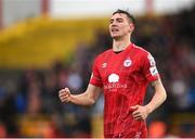 18 April 2022; Sean Boyd of Shelbourne celebrates after scoring his side's first goal during the SSE Airtricity League Premier Division match between Shelbourne and Bohemians at Tolka Park in Dublin. Photo by Stephen McCarthy/Sportsfile