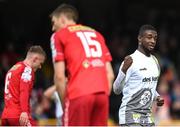 18 April 2022; Junior Ogedi-Uzokwe of Bohemians celebrates after scoring his side's fourth goal during the SSE Airtricity League Premier Division match between Shelbourne and Bohemians at Tolka Park in Dublin. Photo by Stephen McCarthy/Sportsfile