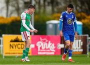 18 April 2022; Matt Healy of Cork City celebrates at the final whistle of the SSE Airtricity League First Division match between Waterford and Cork City at RSC in Waterford. Photo by Michael P Ryan/Sportsfile