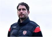 18 April 2022; Derry City manager Ruaidhrí Higgins before the SSE Airtricity League Premier Division match between Drogheda United and Derry City at Head in the Game Park in Drogheda, Louth. Photo by Ben McShane/Sportsfile