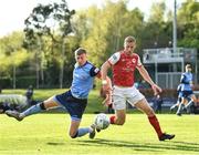 18 April 2022; Eoin Doyle of St Patrick's Athletic in action against Sam Todd of UCD during the SSE Airtricity League Premier Division match between UCD and St Patrick's Athletic at UCD Bowl in Belfield, Dublin.  Photo by David Fitzgerald/Sportsfile