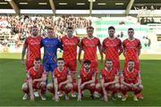 18 April 2022; Dundalk team before the SSE Airtricity League Premier Division match between Shamrock Rovers and Dundalk at Tallaght Stadium in Dublin. Photo by Eóin Noonan/Sportsfile