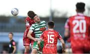 18 April 2022; Aaron Greene of Shamrock Rovers in action against Paul Doyle of Dundalk during the SSE Airtricity League Premier Division match between Shamrock Rovers and Dundalk at Tallaght Stadium in Dublin. Photo by Eóin Noonan/Sportsfile