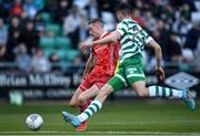 18 April 2022; Daniel Kelly of Dundalk has a shot on goal which is blocked by Neil Farrugia of Shamrock Rovers during the SSE Airtricity League Premier Division match between Shamrock Rovers and Dundalk at Tallaght Stadium in Dublin. Photo by Eóin Noonan/Sportsfile