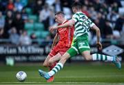 18 April 2022; Daniel Kelly of Dundalk has a shot on goal which is blocked by Neil Farrugia of Shamrock Rovers during the SSE Airtricity League Premier Division match between Shamrock Rovers and Dundalk at Tallaght Stadium in Dublin. Photo by Eóin Noonan/Sportsfile