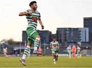 18 April 2022; Danny Mandroiu of Shamrock Rovers celebrates after scoring his side's first goal during the SSE Airtricity League Premier Division match between Shamrock Rovers and Dundalk at Tallaght Stadium in Dublin. Photo by Eóin Noonan/Sportsfile