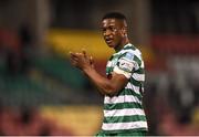 18 April 2022; Aidomo Emakhu of Shamrock Rovers after the SSE Airtricity League Premier Division match between Shamrock Rovers and Dundalk at Tallaght Stadium in Dublin. Photo by Eóin Noonan/Sportsfile