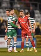 18 April 2022; Jack Byrne of Shamrock Rovers with Keith Ward of Dundalk after the SSE Airtricity League Premier Division match between Shamrock Rovers and Dundalk at Tallaght Stadium in Dublin. Photo by Eóin Noonan/Sportsfile