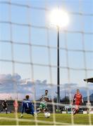 18 April 2022; Danny Mandroiu of Shamrock Rovers shoots to score his side's first goal during the SSE Airtricity League Premier Division match between Shamrock Rovers and Dundalk at Tallaght Stadium in Dublin. Photo by Eóin Noonan/Sportsfile