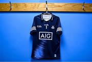 7 April 2022; A general view of the Dublin goalkeeper jersey during Dublin Hurling Squad Portraits at Parnell Park in Dublin. Photo by Sam Barnes/Sportsfile