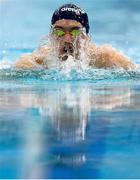 19 April 2022; Darragh Greene of National Centre Dublin competes in the Boys 100m Breaststroke Final during the Swim Ireland Open Championships at National Aquatic Centre at the Sport Ireland Campus in Dublin. Photo by Eóin Noonan/Sportsfile