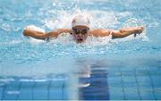 19 April 2022; Molly Mayne of Templeogue SC competes in the Girls 100m Butterfly final during the Swim Ireland Open Championships at National Aquatic Centre at the Sport Ireland Campus in Dublin. Photo by Eóin Noonan/Sportsfile