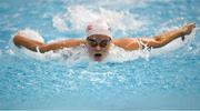 19 April 2022; Molly Mayne of Templeogue SC competes in the Girls 100m Butterfly final during the Swim Ireland Open Championships at National Aquatic Centre at the Sport Ireland Campus in Dublin. Photo by Eóin Noonan/Sportsfile