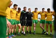 17 April 2022; London manager Michael Maher gives a team talk before the Connacht GAA Football Senior Championship Quarter-Final match between London and Leitrim at McGovern Park in Ruislip, London, England. Photo by Sam Barnes/Sportsfile