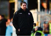 18 April 2022; Derry City manager Ruaidhrí Higgins during the SSE Airtricity League Premier Division match between Drogheda United and Derry City at Head in the Game Park in Drogheda, Louth. Photo by Ben McShane/Sportsfile