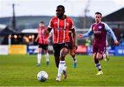 18 April 2022; James Akintunde of Derry City during the SSE Airtricity League Premier Division match between Drogheda United and Derry City at Head in the Game Park in Drogheda, Louth. Photo by Ben McShane/Sportsfile