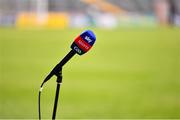 16 April 2022; A Sky Sports microphone pitchside before the Leinster GAA Hurling Senior Championship Round 1 match between Wexford and Galway at Chadwicks Wexford Park in Wexford. Photo by Piaras Ó Mídheach/Sportsfile