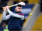 16 April 2022; Jason Flynn of Galway in the warm-up before the Leinster GAA Hurling Senior Championship Round 1 match between Wexford and Galway at Chadwicks Wexford Park in Wexford. Photo by Piaras Ó Mídheach/Sportsfile