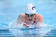 21 April 2022; Ellen Keane of National Aquatic Centre SC competing in her Girls 50 metre breaststroke heat during the Swim Ireland Open Championships at the National Aquatic Centre, on the Sport Ireland Campus, in Dublin. Photo by Seb Daly/Sportsfile