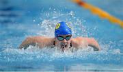 21 April 2022; Jena MacDougald of UCD SC competing in her Girls 50 metre butterfly heat during the Swim Ireland Open Championships at the National Aquatic Centre, on the Sport Ireland Campus, in Dublin. Photo by Seb Daly/Sportsfile