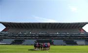 22 April 2022; Leinster players huddle during a Leinster Rugby Captain's Run at Jonsson Kings Park Stadium in Durban, South Africa. Photo by Harry Murphy/Sportsfile
