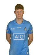 18 April 2022; Cameron McCormack during a Dublin football squad portrait session at Parnell Park in Dublin. Photo by Brendan Moran/Sportsfile