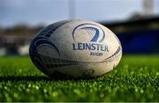 22 April 2022; A match ball is seen before the Leinster Rugby Bank of Ireland Metropolitan Cup Final match between Terenure College and Clontarf at Energia Park in Dublin. Photo by Ben McShane/Sportsfile