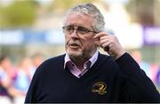 21 April 2022; Leinster Rugby past president Robert Deacon speaking after the Leinster Rugby Under 18 Sarah Robinson Cup Final Round match between South East and North Midlands at Energia Park in Dublin. Photo by Brendan Moran/Sportsfile