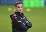22 April 2022; Munster head coach Johann van Graan before the United Rugby Championship match between Ulster and Munster at Kingspan Stadium in Belfast. Photo by Ramsey Cardy/Sportsfile