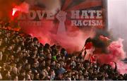 22 April 2022; Bohemians supporters before the SSE Airtricity League Premier Division match between Bohemians and Shamrock Rovers at Dalymount Park in Dublin. Photo by Seb Daly/Sportsfile